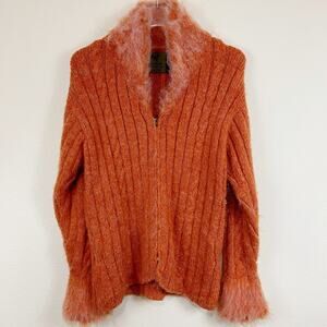 Peruvian Trading Co. Orange Cable Knit Sweater